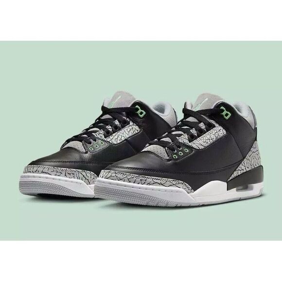 Nike Air Jordan 3 Retro Shoes Green Glow Black Gray CT8532-031 Men's Size 10 - Picture 1 of 12